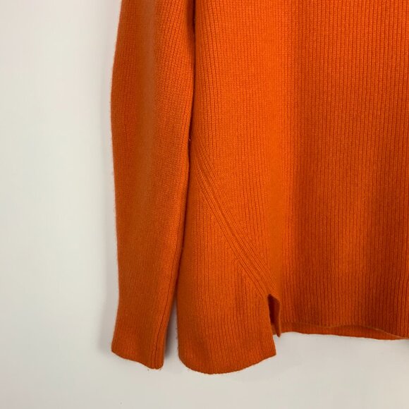 Cinq à Sept Orange 100% Cashmere White T-Shirt Layered Knit Sweater Sz M - Picture 6 of 16